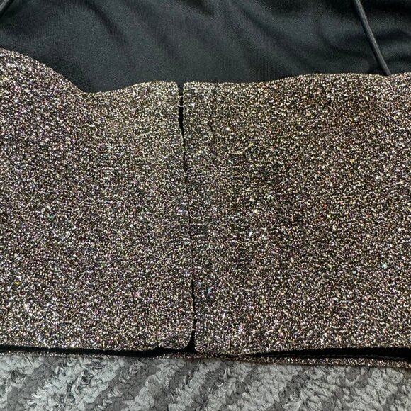 Leith metallic silver sparkle crop top bralette. - Picture 6 of 9